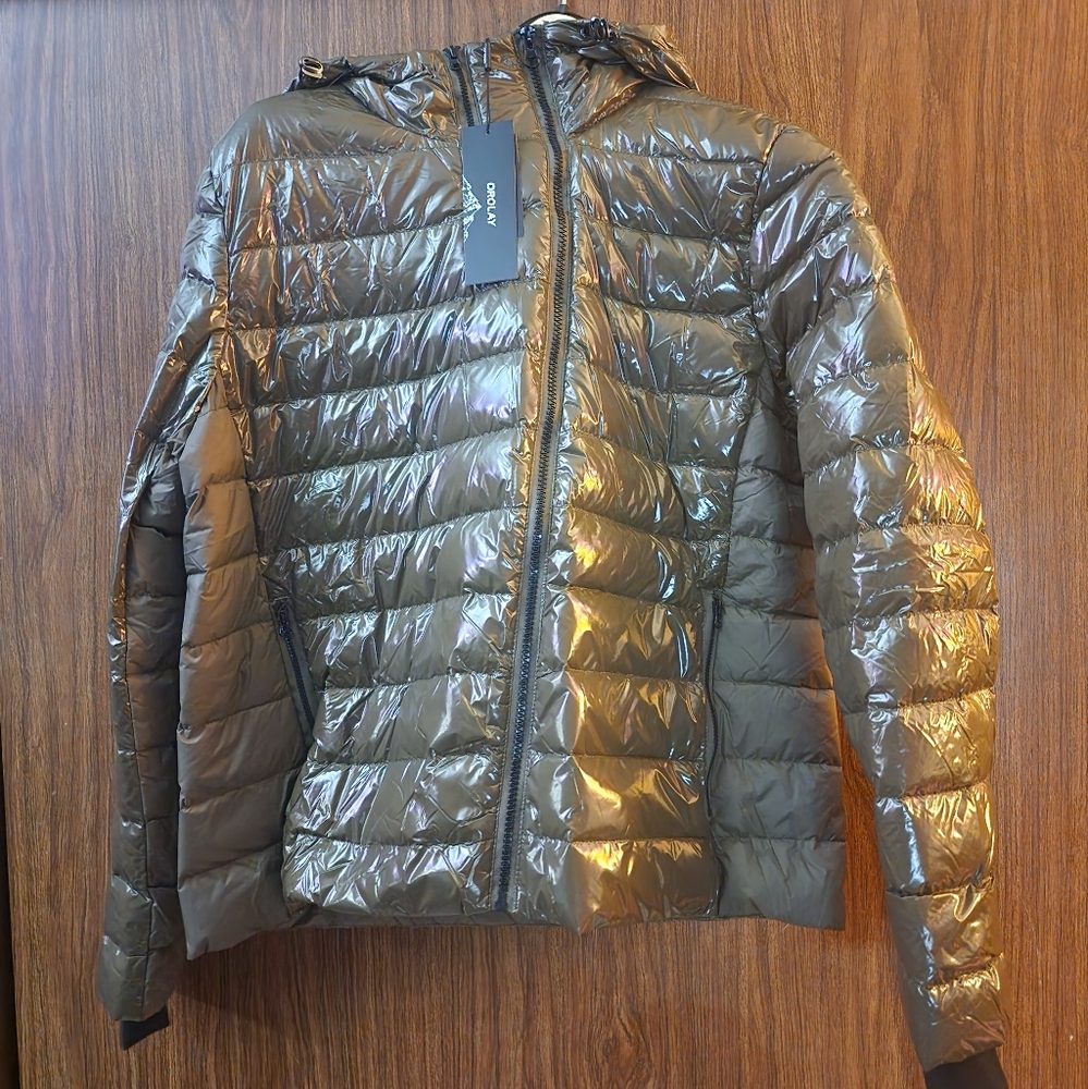 Orolay Army Green XL coated packable Jacket